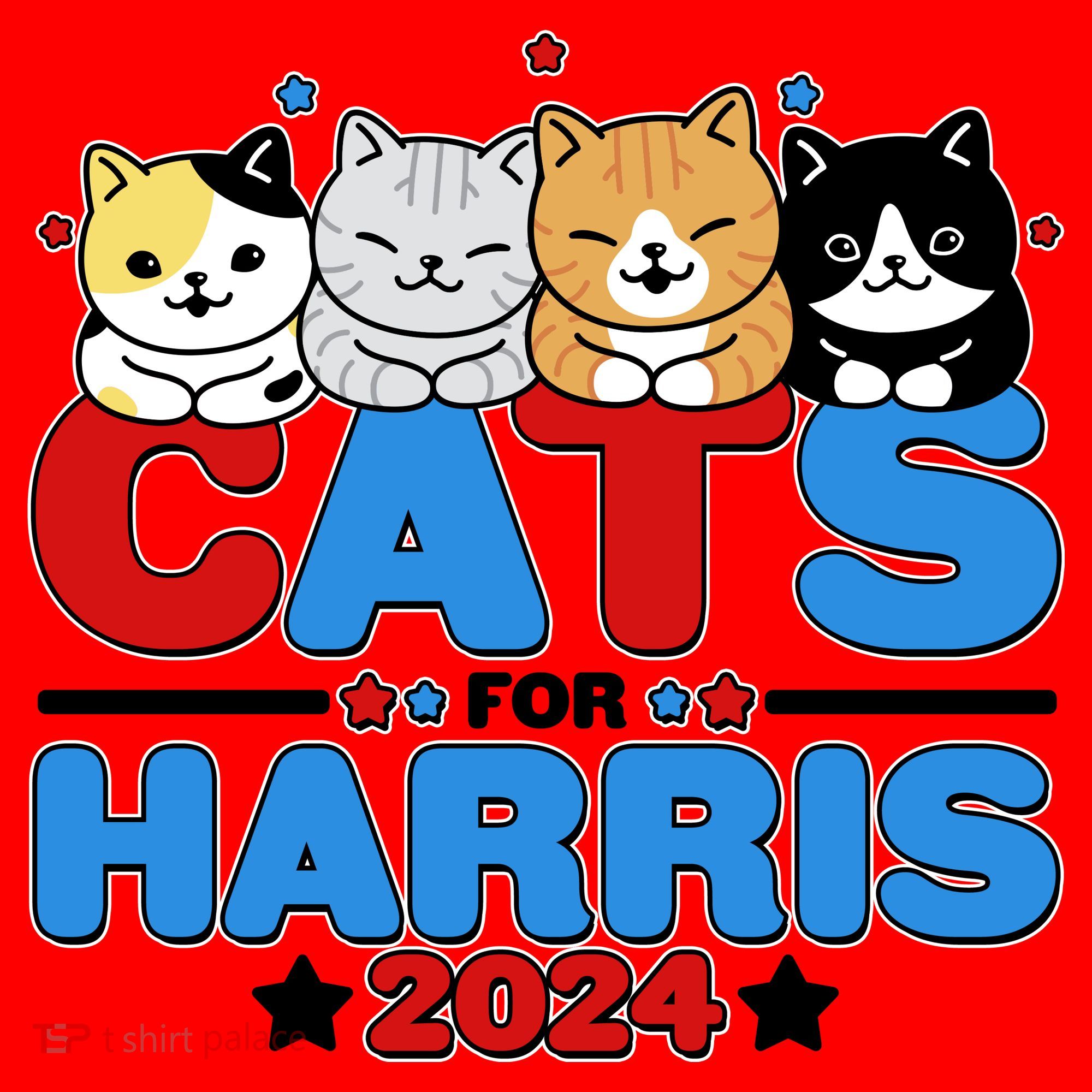 Cats For Harris Vote Kamala Harris 2024 Election Santa Hat