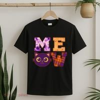 Cute Fall Halloween Cat MEOW T-Shirt thumb 2