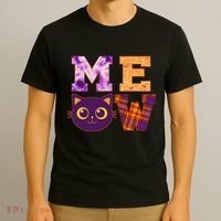 Cute Fall Halloween Cat MEOW T-Shirt thumb 3
