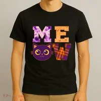 Cute Fall Halloween Cat MEOW T-Shirt thumb 3