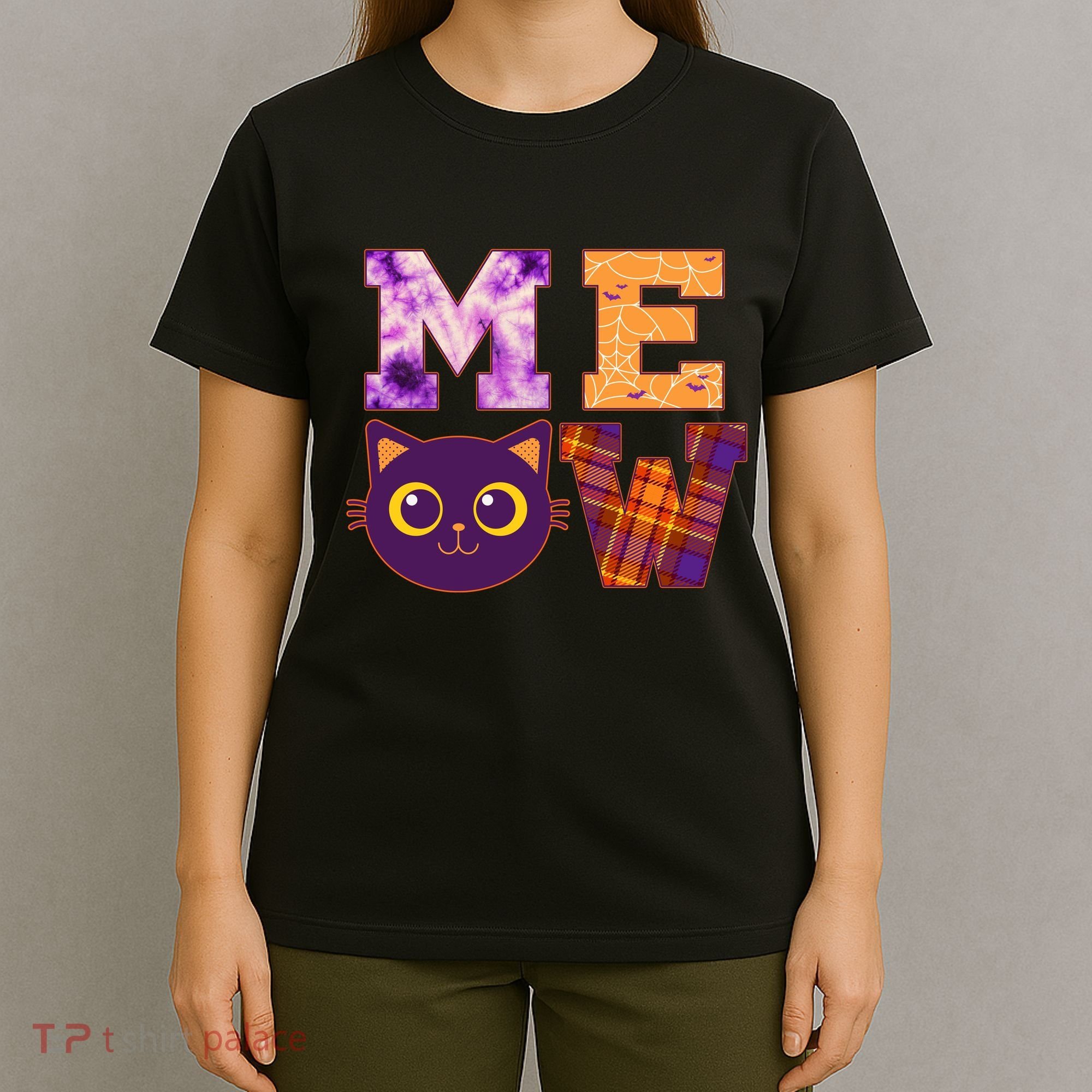 Cute Fall Halloween Cat MEOW T-Shirt
