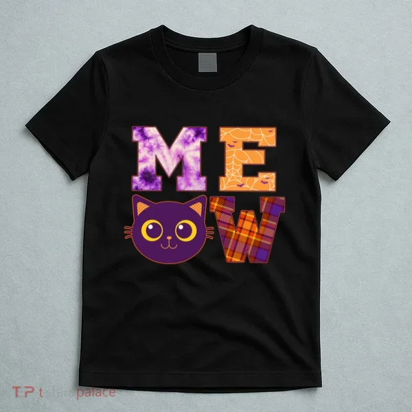 Cute Fall Halloween Cat MEOW T-Shirt