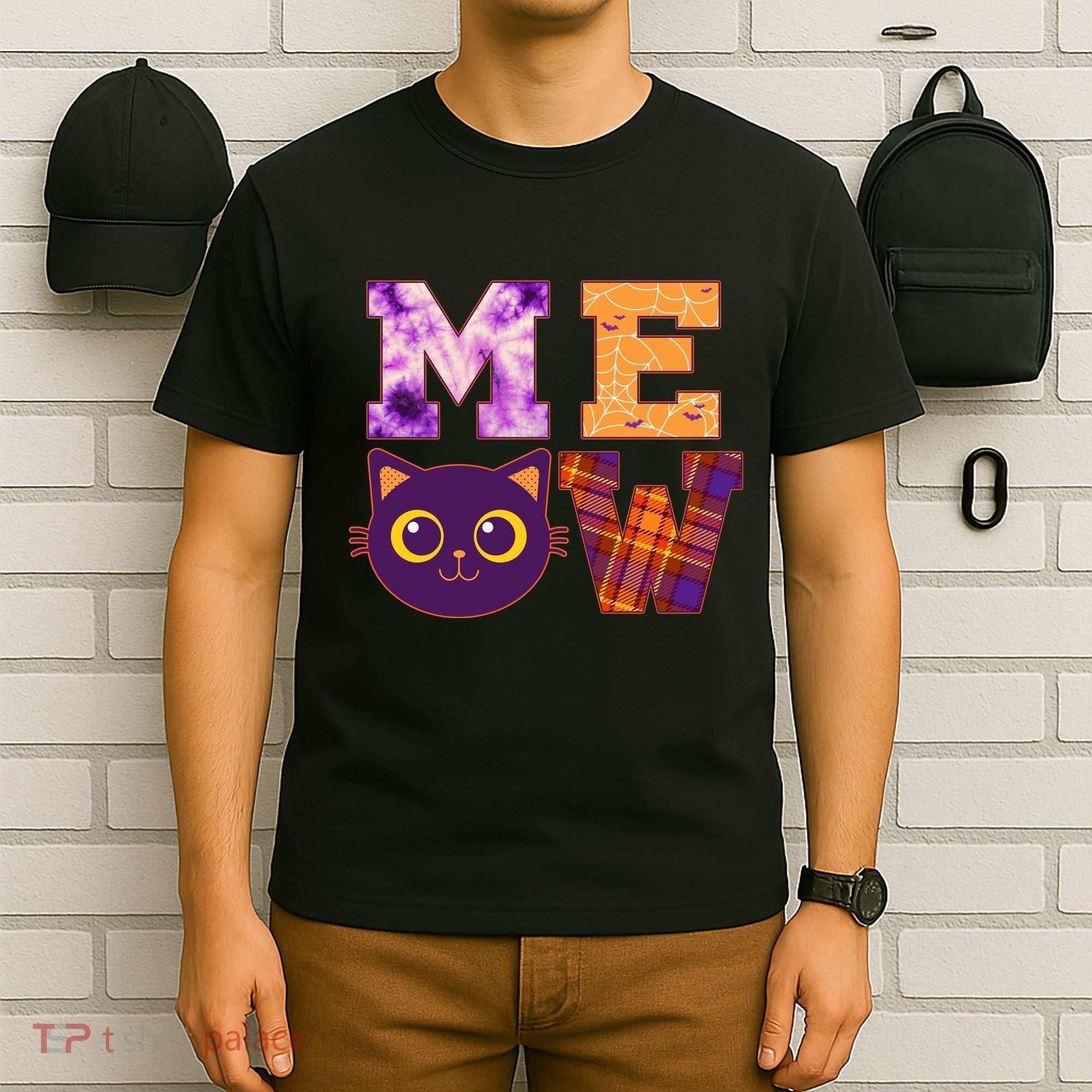 Cute Fall Halloween Cat MEOW T-Shirt