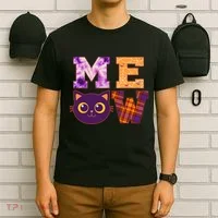 Cute Fall Halloween Cat MEOW T-Shirt thumb 6