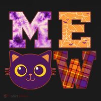 Cute Fall Halloween Cat MEOW T-Shirt thumb 7