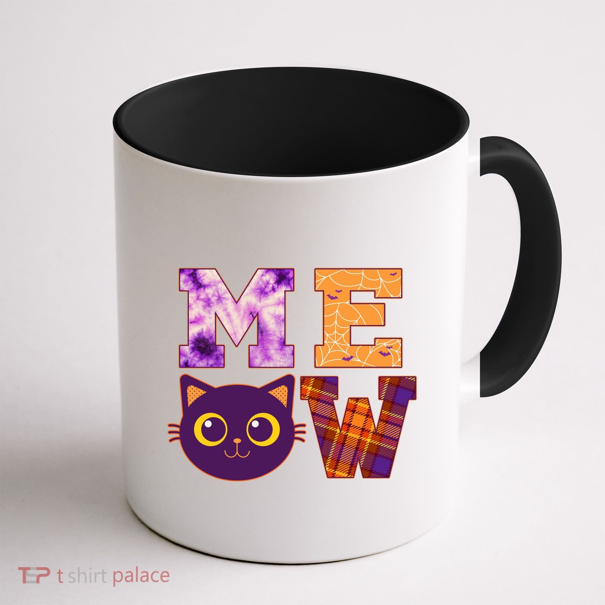 Cute Fall Halloween Cat MEOW Coffee Mug
