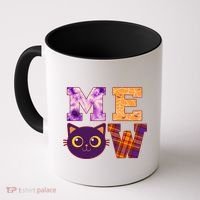 Cute Fall Halloween Cat MEOW Coffee Mug thumb 0