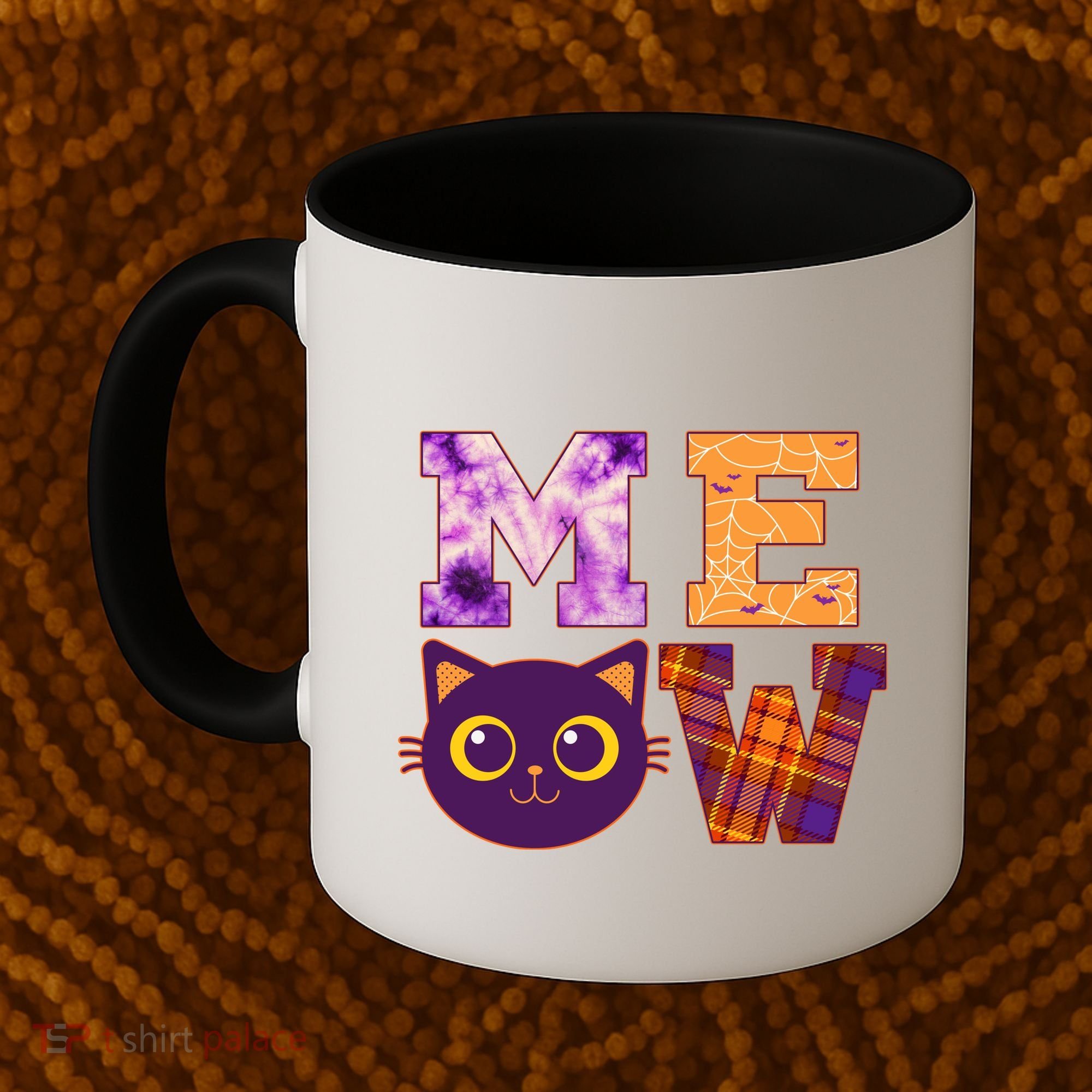 Cute Fall Halloween Cat MEOW Coffee Mug