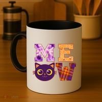 Cute Fall Halloween Cat MEOW Coffee Mug thumb 4