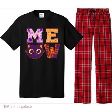 Cute Fall Halloween Cat MEOW Pajama Set