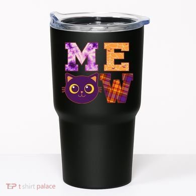 Cute Fall Halloween Cat MEOW Tumbler