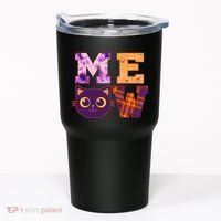 Cute Fall Halloween Cat MEOW Tumbler thumb 0