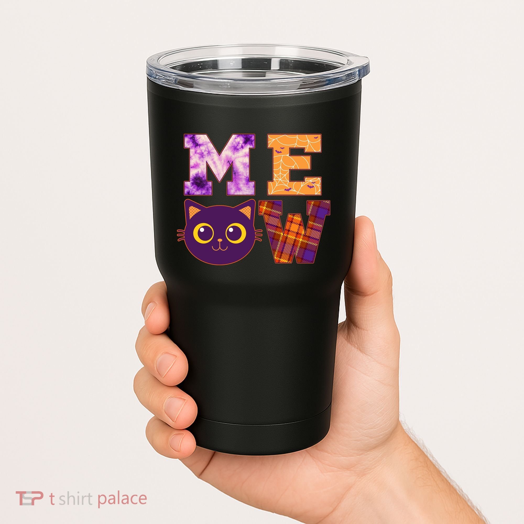 Cute Fall Halloween Cat MEOW Tumbler