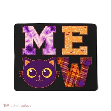 Cute Fall Halloween Cat MEOW Mousepad