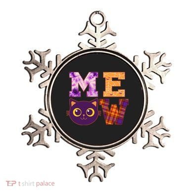 Cute Fall Halloween Cat MEOW Ornament