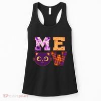 Cute Fall Halloween Cat MEOW Women's Tank Top thumb 0