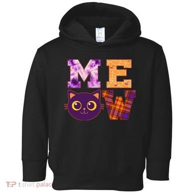 Cute Fall Halloween Cat MEOW Toddler Hoodie