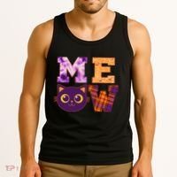 Cute Fall Halloween Cat MEOW Tank Top thumb 3