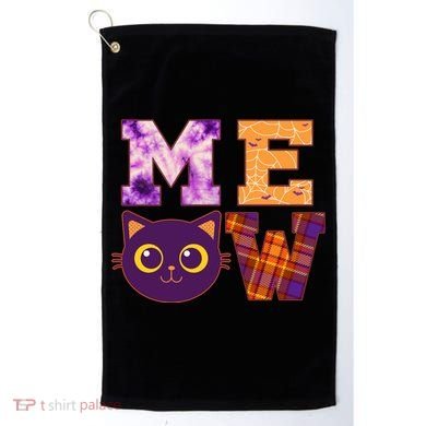 Cute Fall Halloween Cat MEOW Golf Towel
