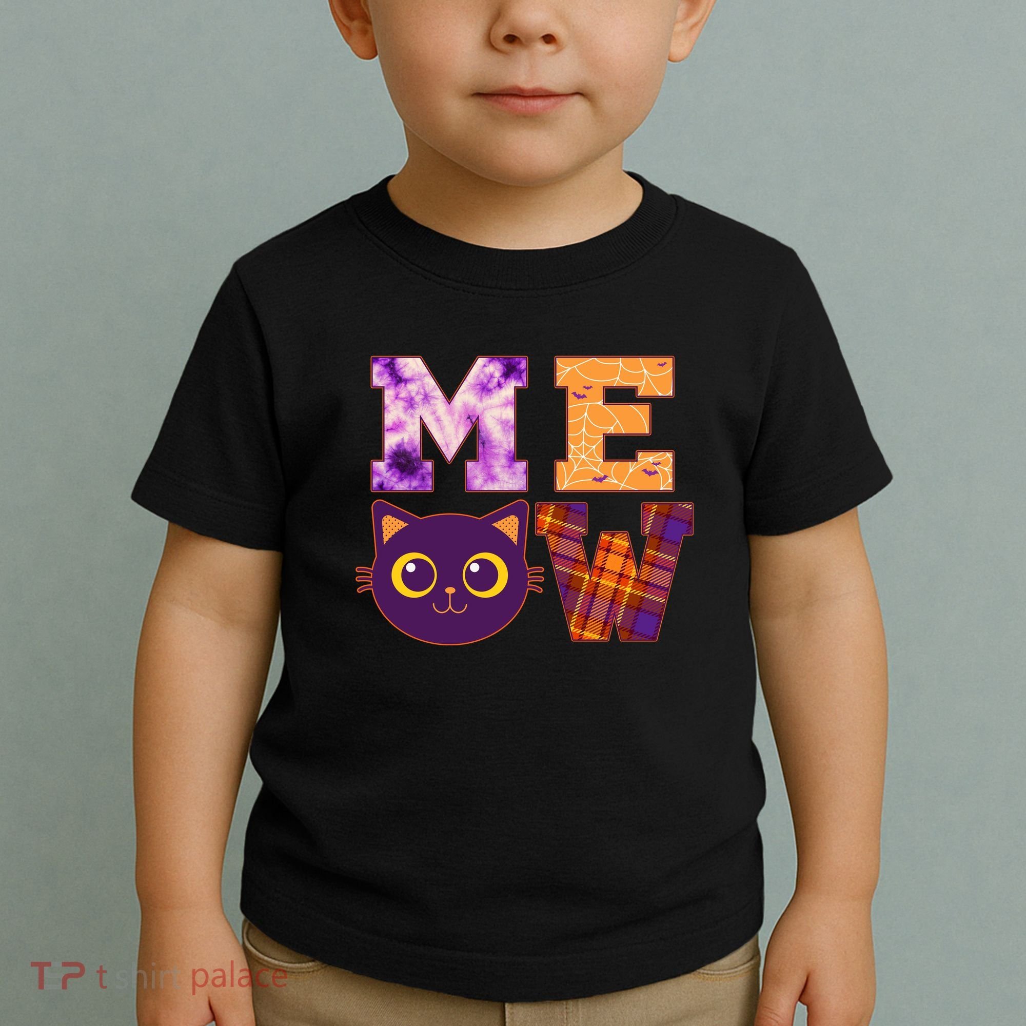 Cute Fall Halloween Cat MEOW Toddler T-Shirt