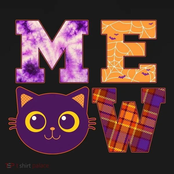 Cute Fall Halloween Cat MEOW Women's Long Sleeve Shirt