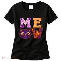 Cute Fall Halloween Cat MEOW Women's T-Shirt thumb 0
