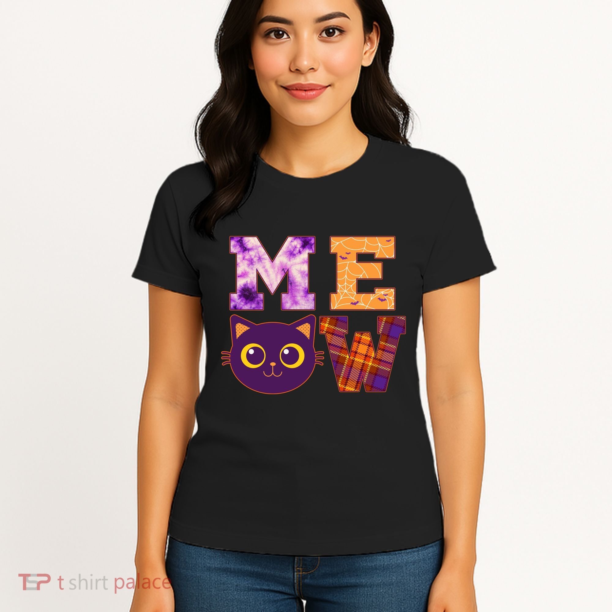 Cute Fall Halloween Cat MEOW Women's T-Shirt