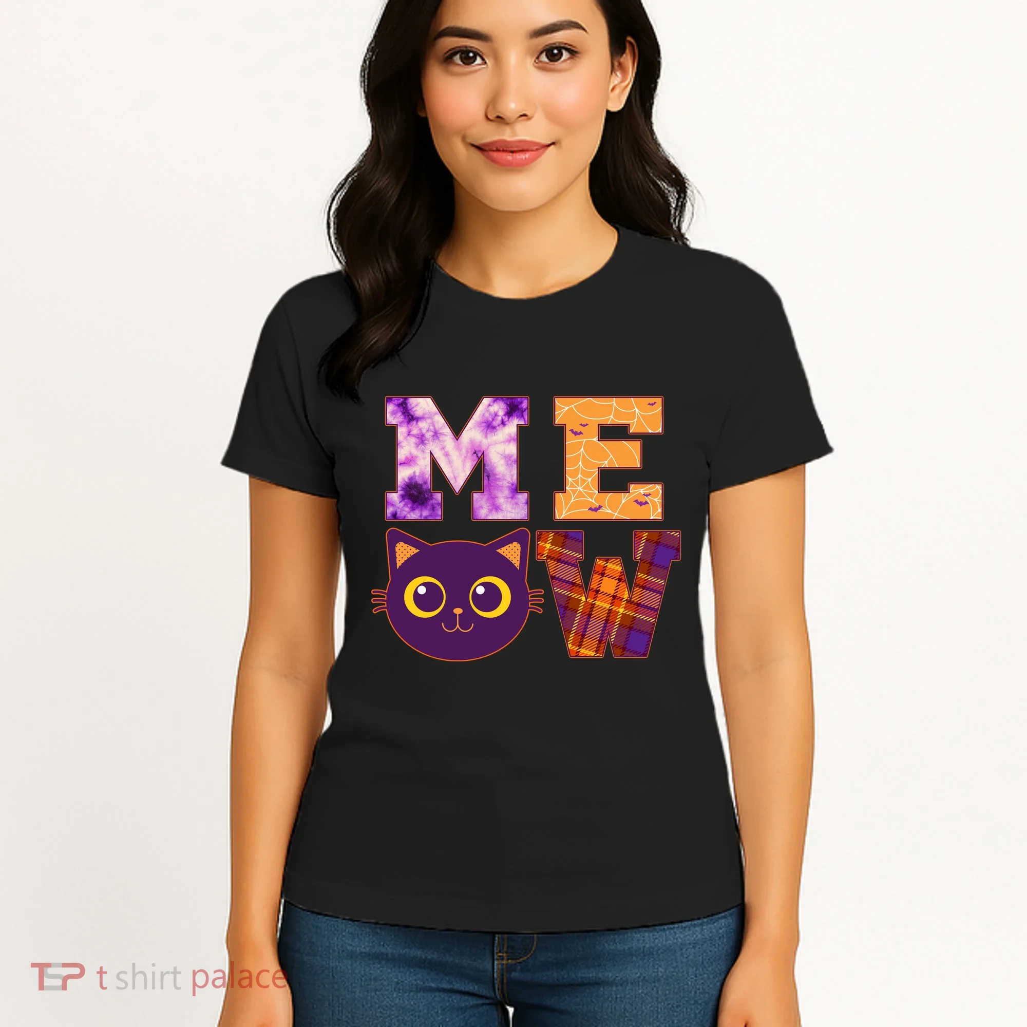 Cute Fall Halloween Cat MEOW Women's T-Shirt