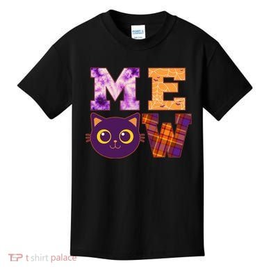 Cute Fall Halloween Cat MEOW Kids T-Shirt