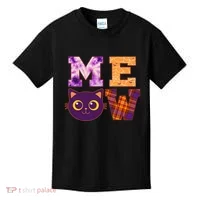 Cute Fall Halloween Cat MEOW Kids T-Shirt thumb 0