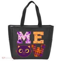 Cute Fall Halloween Cat MEOW Tote Bag thumb 0
