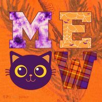 Cute Fall Halloween Cat MEOW Kati Licensed 12" Camo Cuffed Beanie thumb 2
