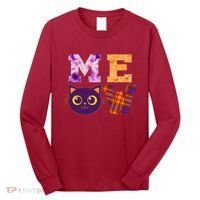 Cute Fall Halloween Cat MEOW Long Sleeve Shirt thumb 0