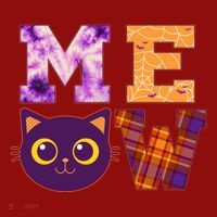 Cute Fall Halloween Cat MEOW Long Sleeve Shirt thumb 2