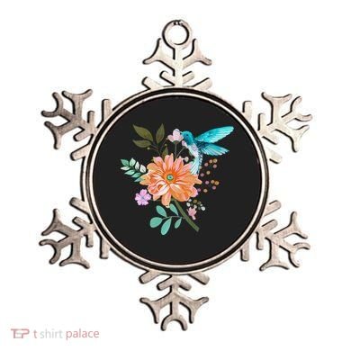 Colorful Flowers Hummingbird Ornament