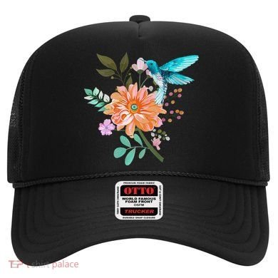 Colorful Flowers Hummingbird Hat