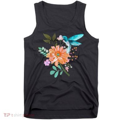 Colorful Flowers Hummingbird Tank Top