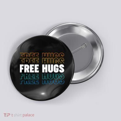 Colorful Free Hugs Pattern Button