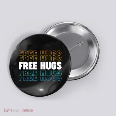 Colorful Free Hugs Pattern Button