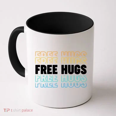 Colorful Free Hugs Pattern Coffee Mug