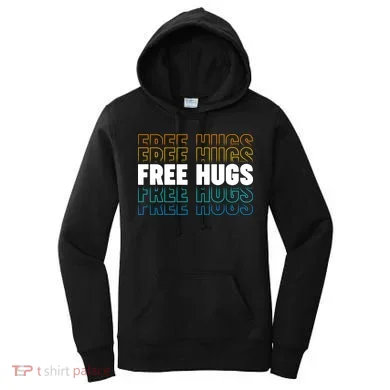 Colorful Free Hugs Pattern Women's Hoodie
