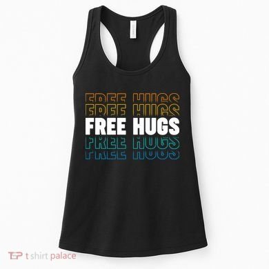 Colorful Free Hugs Pattern Women's Tank Top