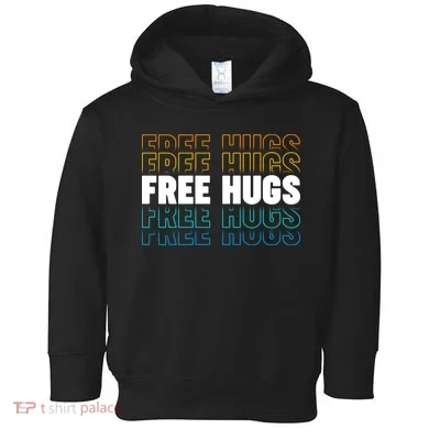 Colorful Free Hugs Pattern Toddler Hoodie