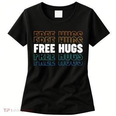 Colorful Free Hugs Pattern Women's T-Shirt
