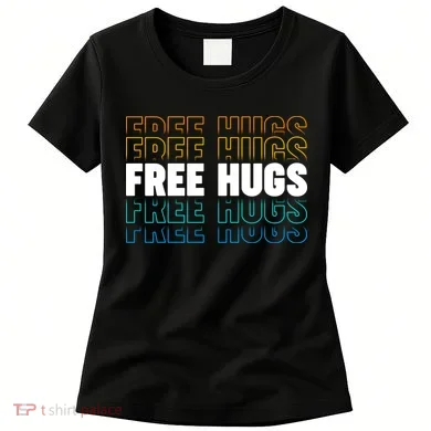Colorful Free Hugs Pattern Women's T-Shirt
