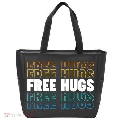 Colorful Free Hugs Pattern Tote Bag