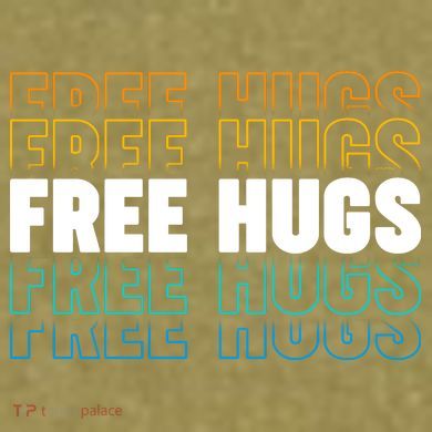 Colorful Free Hugs Pattern Garment-Dyed Women's Muscle Tee