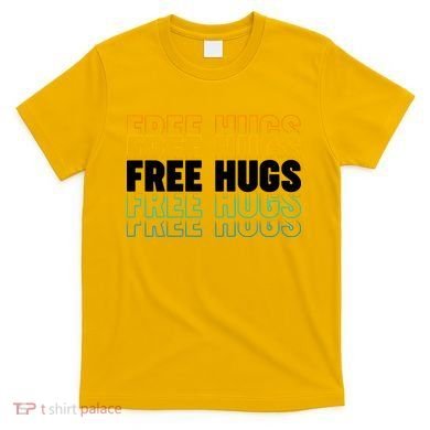 Colorful Free Hugs Pattern T-Shirt
