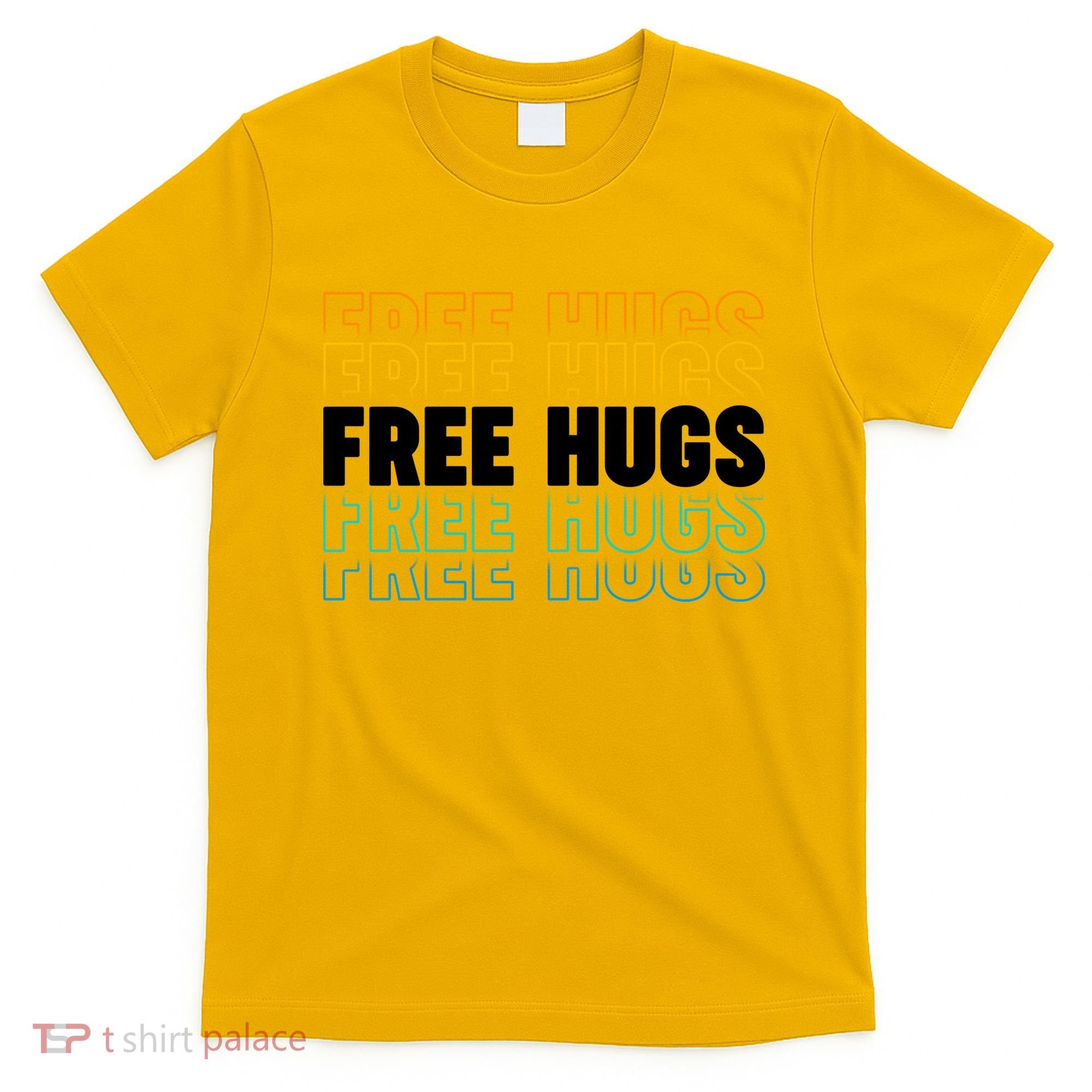 Colorful Free Hugs Pattern T-Shirt