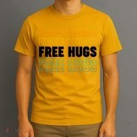 Colorful Free Hugs Pattern T-Shirt thumb 3